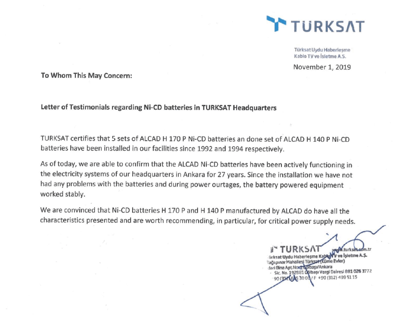 TÜRKSAT Referans Yazısı ön izlemesi
